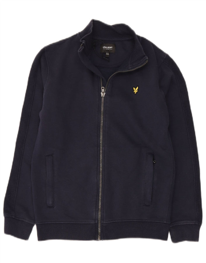 Lyle & Scott Jungen-Trainingsanzug-Top-Jacke, 10–11 Jahre, marineblaue Baumwolle