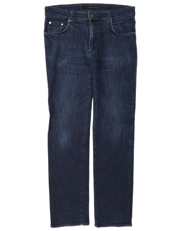 Calvin Klein Damen Slim Jeans W31 L31 Marineblaue Baumwolle