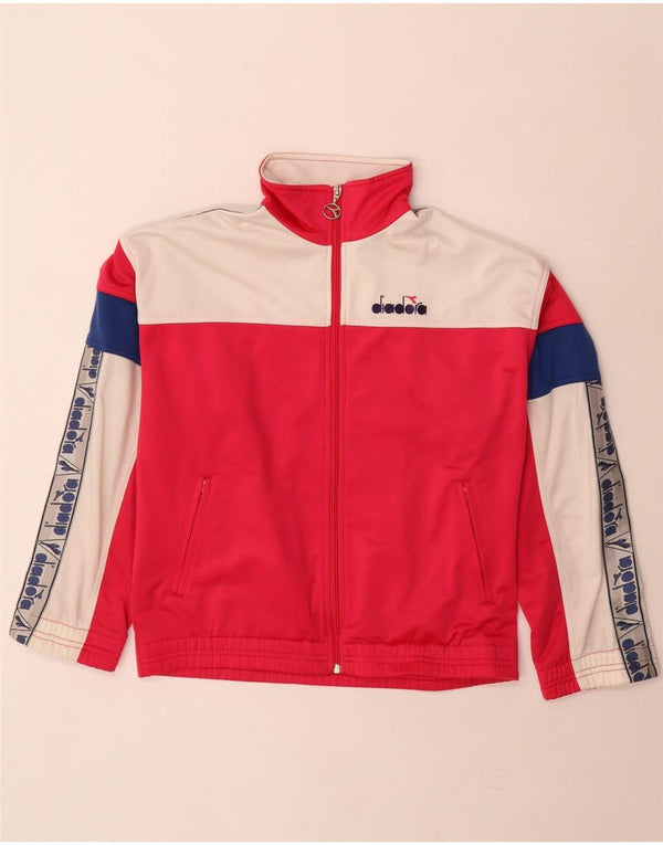 Diadora Herren-Trainingsanzugoberteil mit Grafik, Gr. 32, 2XS, Rosa, Farbblock