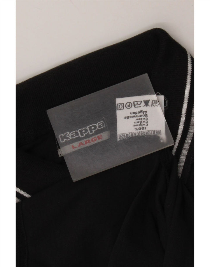 Kappa Herren-Poloshirt, groß, schwarze Baumwolle