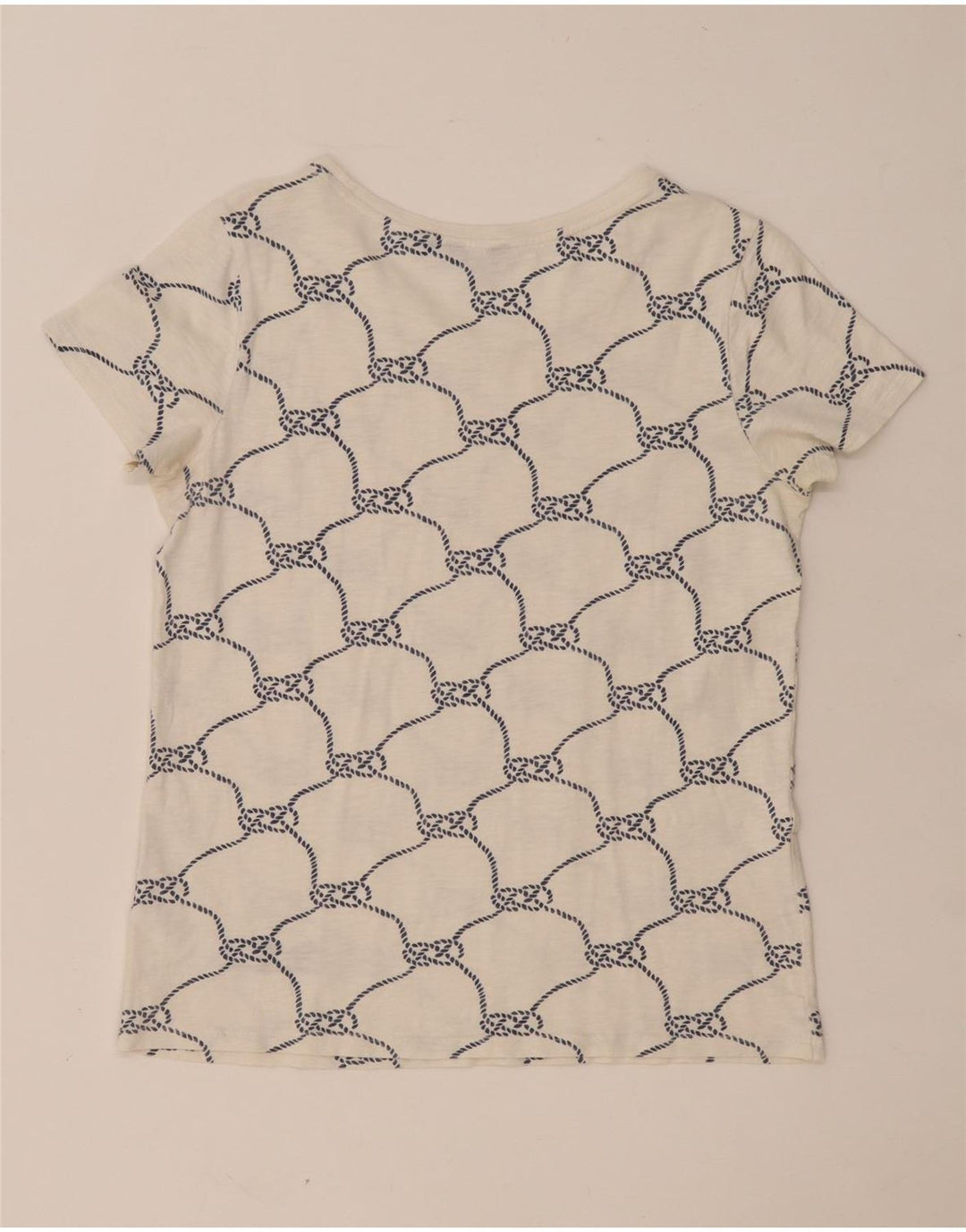 GANT Womens Abstract Pattern T-Shirt Top UK 10 Small Weiße Baumwolle