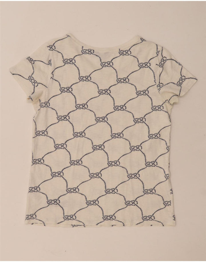 GANT Womens Abstract Pattern T-Shirt Top UK 10 Small Weiße Baumwolle