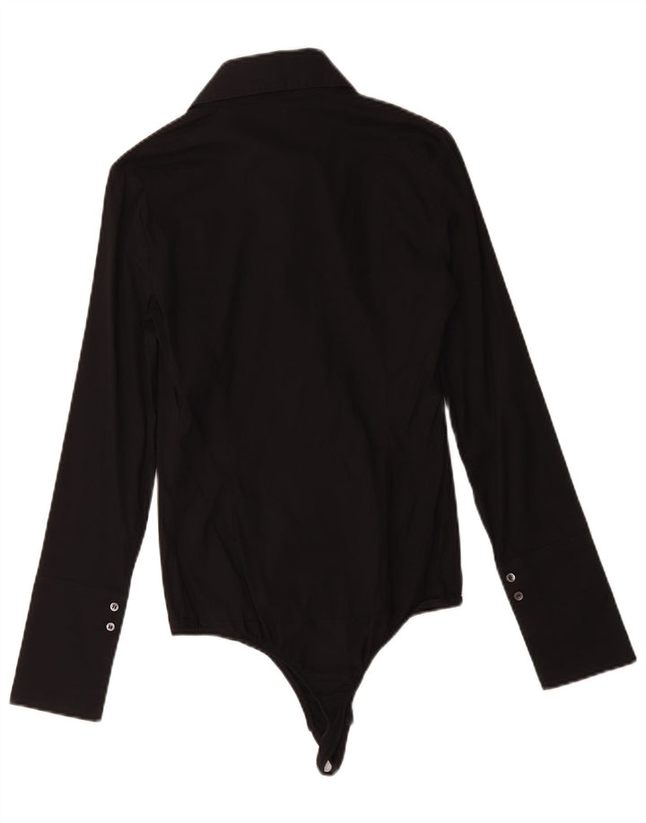 Patrizia Pepe Damen Hemd-Body IT 40 Small Schwarz Baumwolle