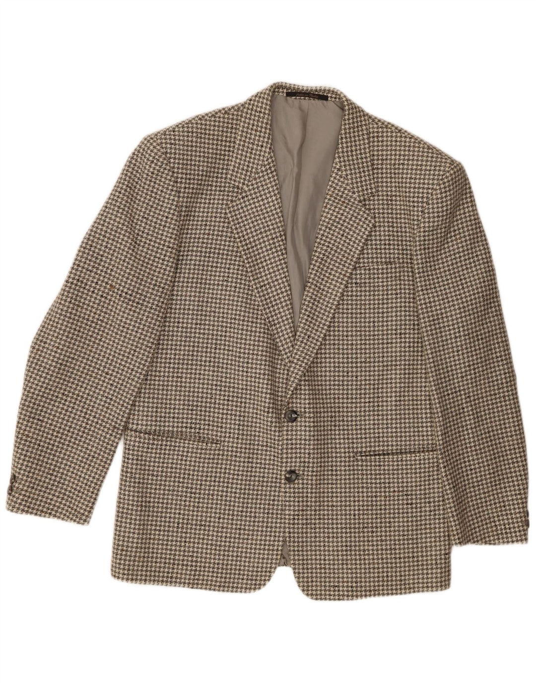 Division Vogue Herren-Blazer mit 2 Knöpfen, UK 38, Mittelgrau mit Hahnentrittmuster