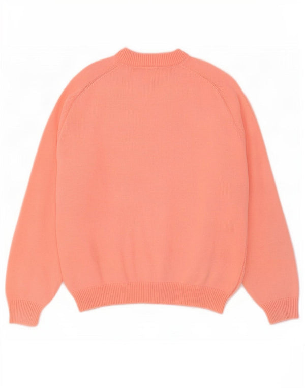 Vintage Damen Übergroßer Rundhalspullover Pullover UK 16 Large Orange