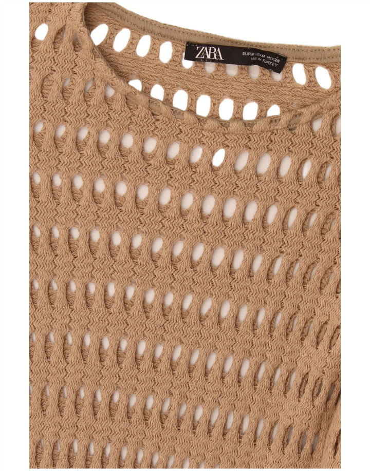 Zara Häkel-Strandkleid für Damen, UK 12, mittelbeige