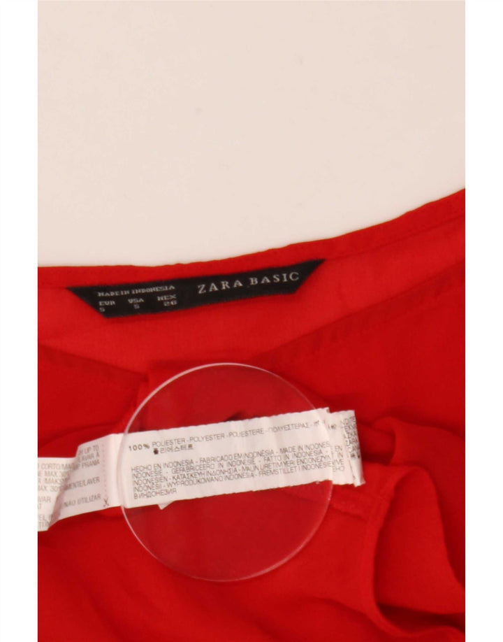 Durchsichtiges Blusenoberteil für Damen von Zara, UK 10, Größe S, Rot, Polyester