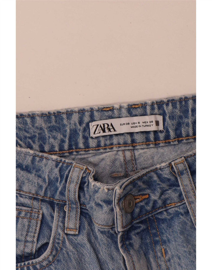 Zara Damen Straight Jeans EU 38 Small W28 L29 Blaue Baumwolle