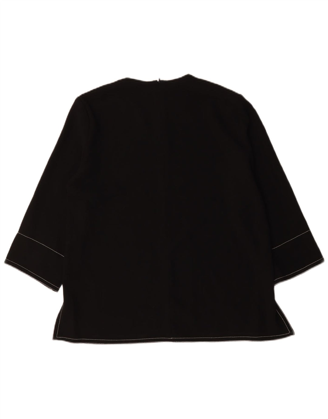Zara Damen-Blusenoberteil mit 3/4-Ärmeln, UK-Größe 44, Größe L, Schwarz, Polyester