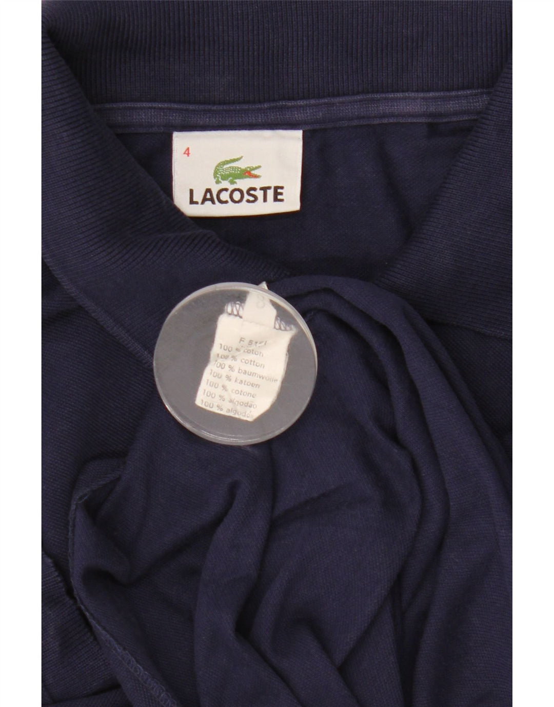 Lacoste Herren-Poloshirt, Größe 4, mittelgroß, marineblau, Baumwolle