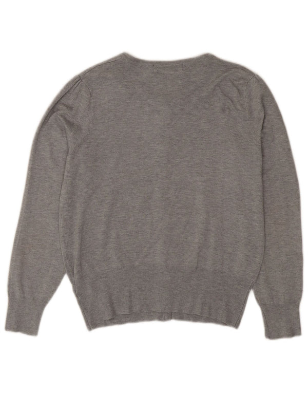 Marks & Spencer Damen Strickjacke Pullover UK 12 Mittelgraue Viskose