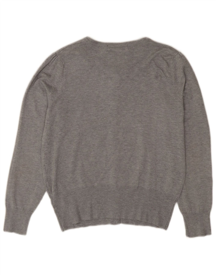 Marks & Spencer Damen Strickjacke Pullover UK 12 Mittelgraue Viskose