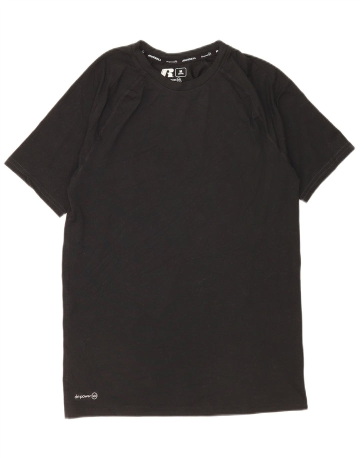 Russell Athletic Herren Dri-Power T-Shirt Top UK 38/40 Medium Schwarz Polyester