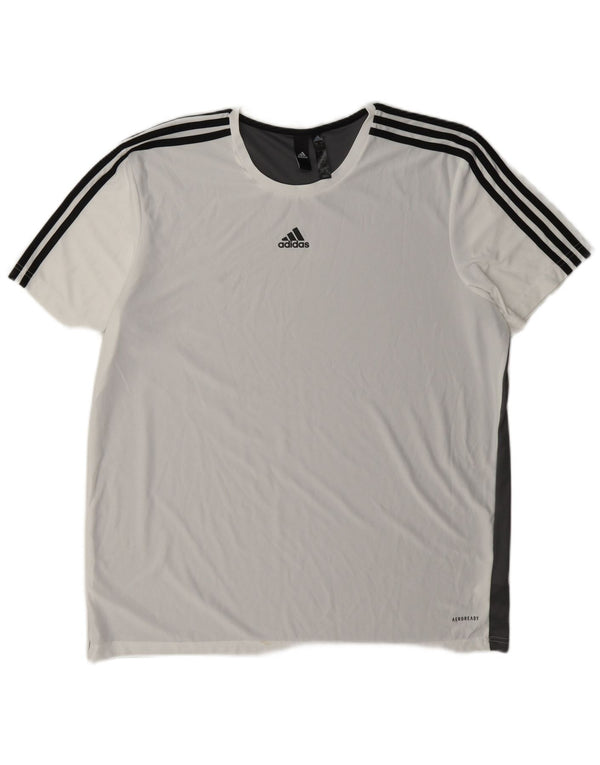 Adidas Herren Aeroready T-Shirt Top XL Weiß Colourblock Polyester