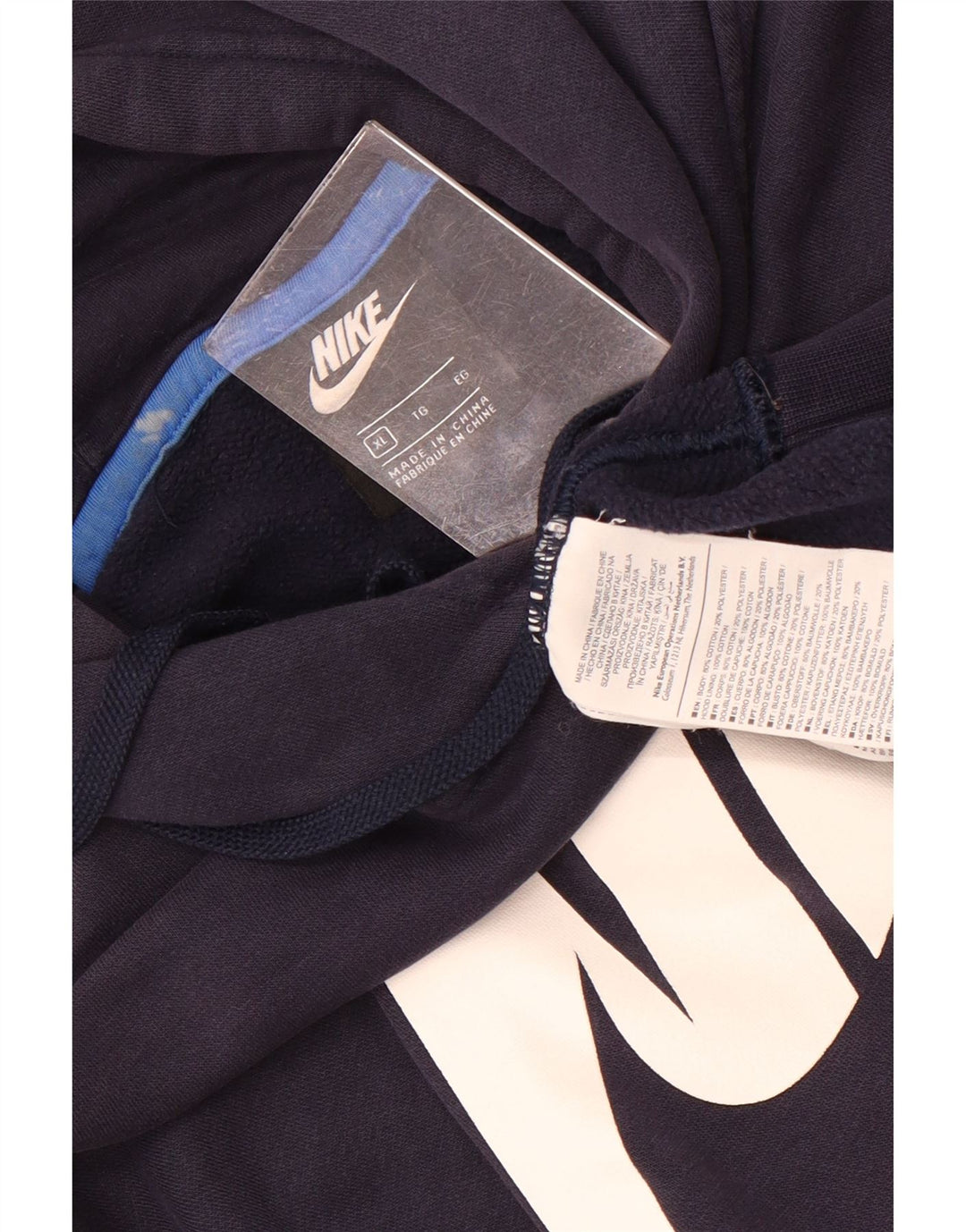 Nike Herren Graphic Hoodie Pullover XL Marineblau Baumwolle