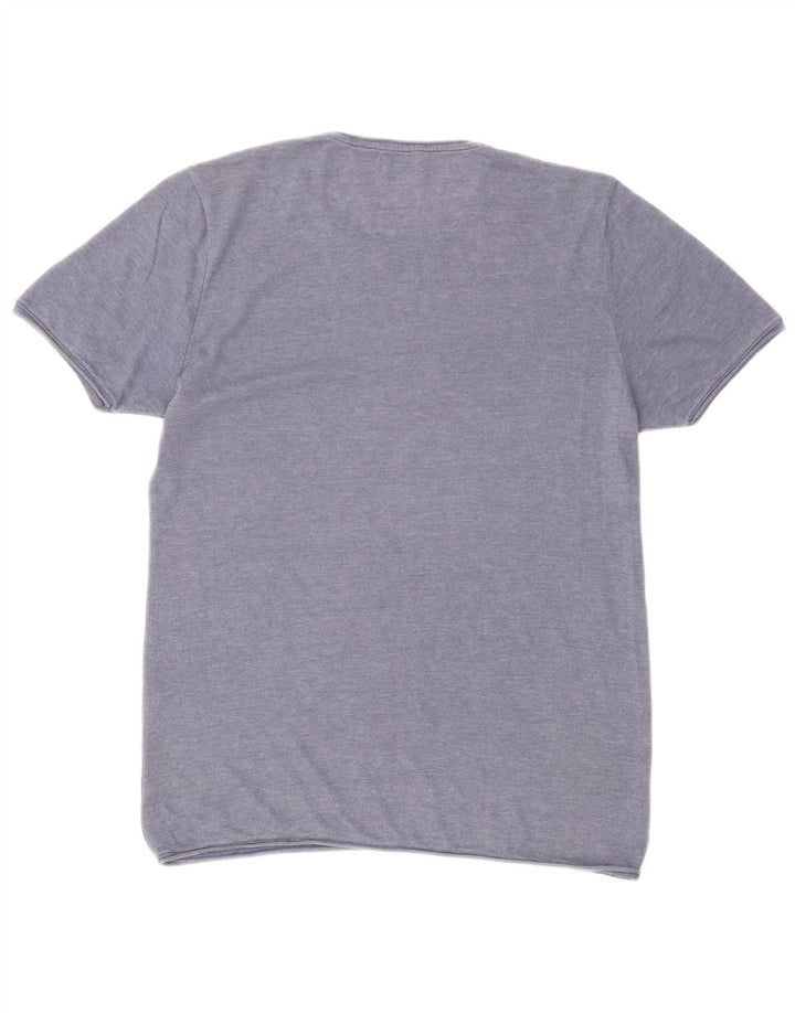 Zara Herren T-Shirt Top Large Blau Baumwolle