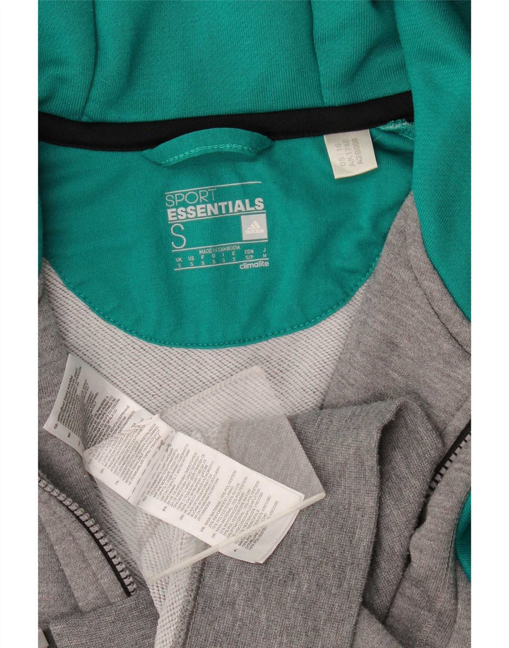Adidas Herren Climalite Zip Hoodie Pullover Kleines graues Farbblock-Polyester