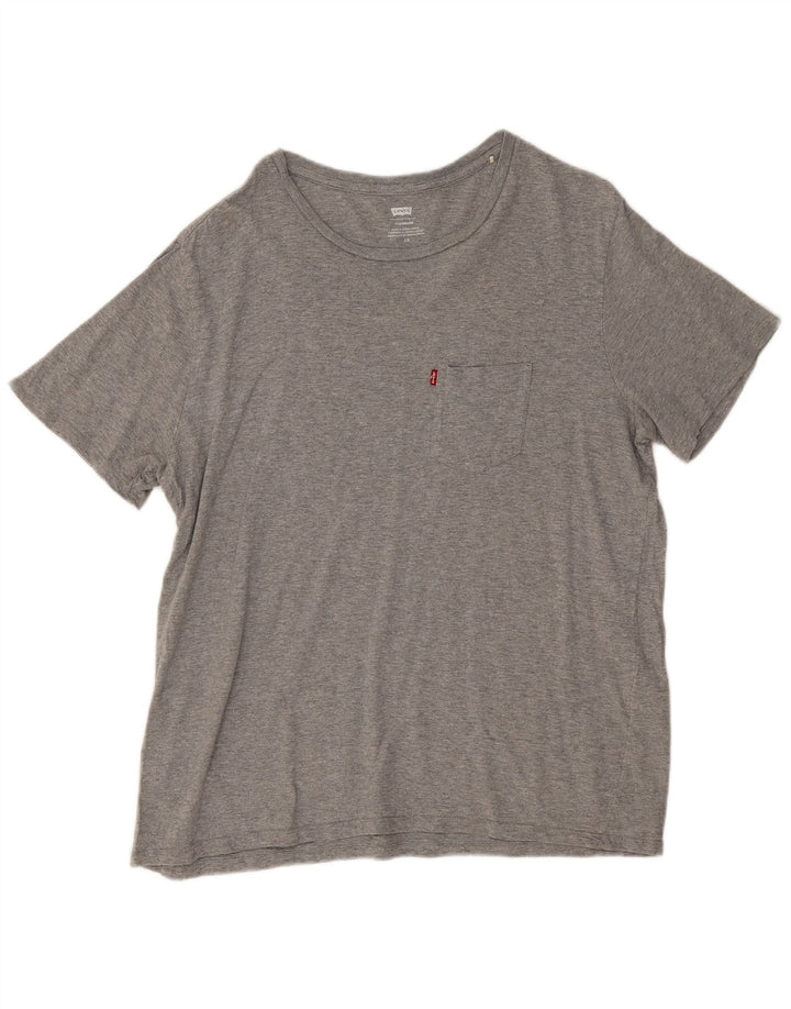 Levi's Herren-T-Shirt-Oberteil, groß, grau gefleckte Baumwolle