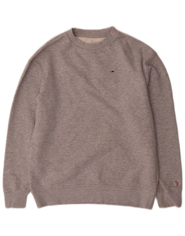 TOMMY HILFIGER Herren Sweatshirt Pullover XS Grau gefleckte Baumwolle