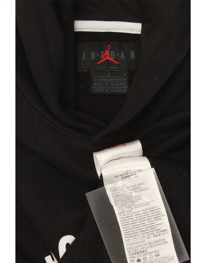 JORDAN Kapuzenpullover mit Grafik für Jungen, 12–13 Jahre, groß, schwarzes Polyester