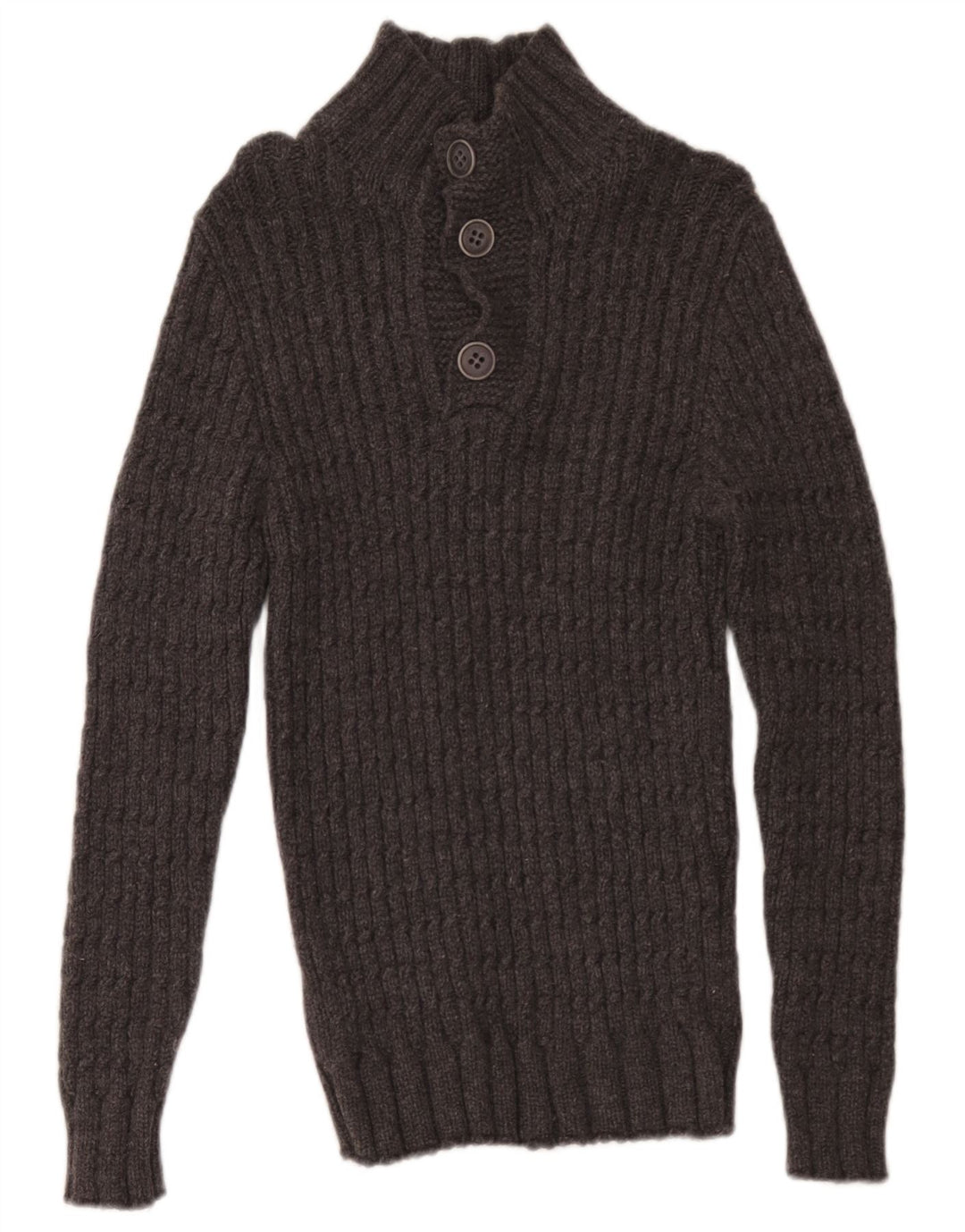 Alpha Massimo Rebecchi Herren-Pullover mit Knopfkragen, Größe 48, Mittelgrau