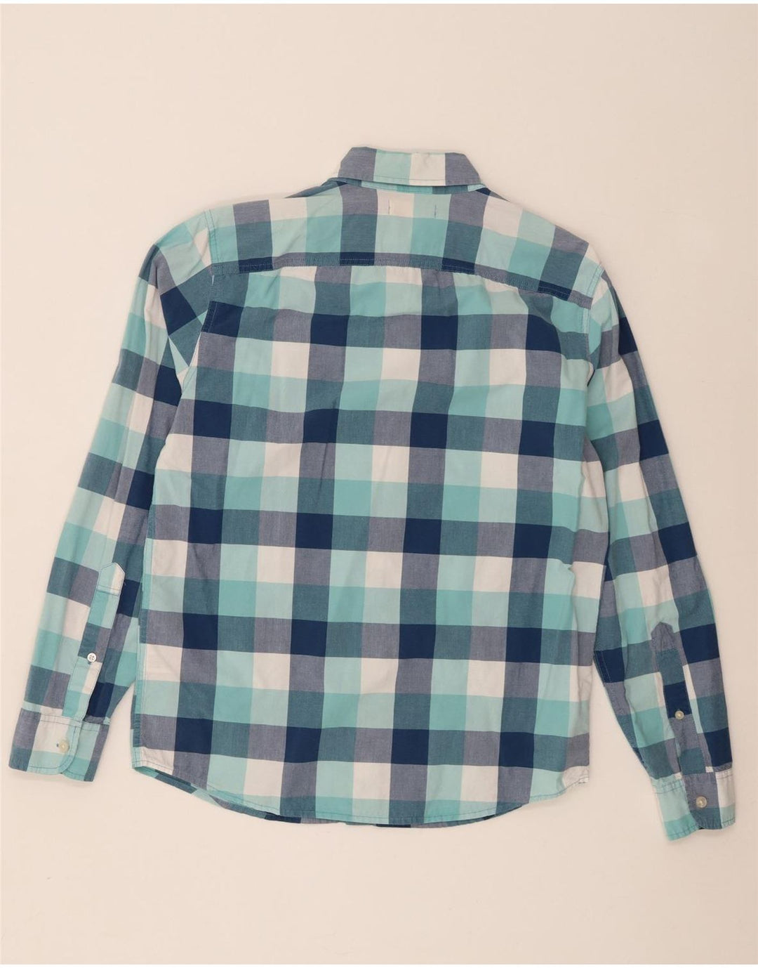 Hollister Herrenhemd aus mittelblau karierter Baumwolle