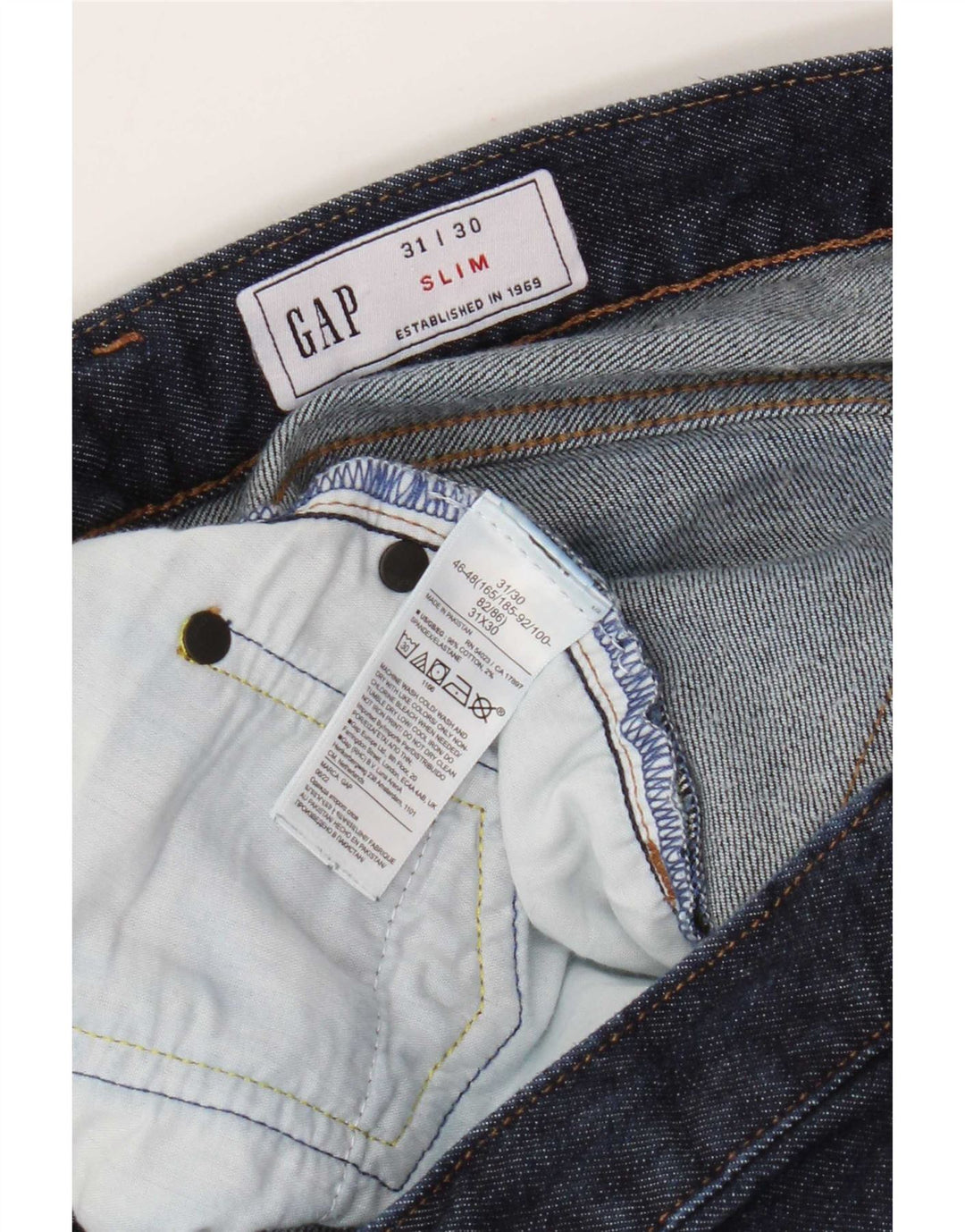 Gap Herren Slim Jeans W31 L30 Marineblaue Baumwolle