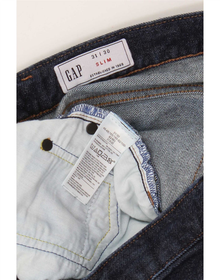 Gap Herren Slim Jeans W31 L30 Marineblaue Baumwolle