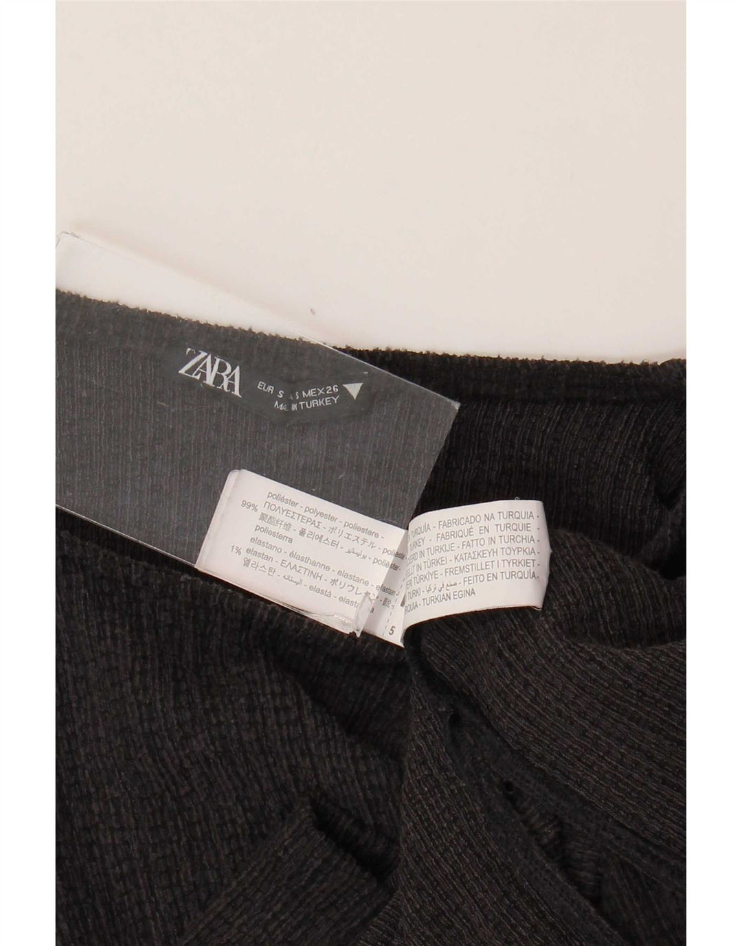 Zara Damen Top Langarm UK 10 Small Schwarz Polyester