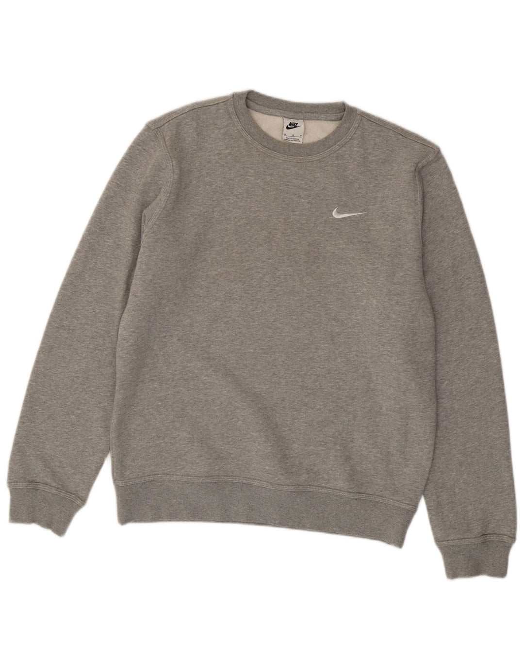 Nike Herren-Sweatshirt-Pullover aus mittelgrau gefleckter Baumwolle
