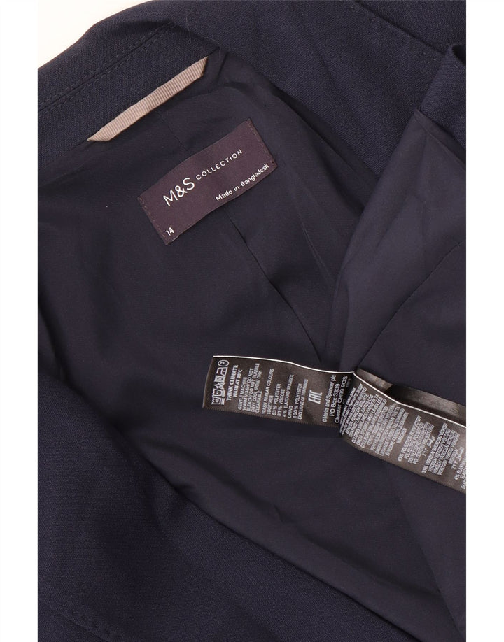 Marks & Spencer Damen-Blazer mit 1 Knopf, Gr. 14, Marineblau