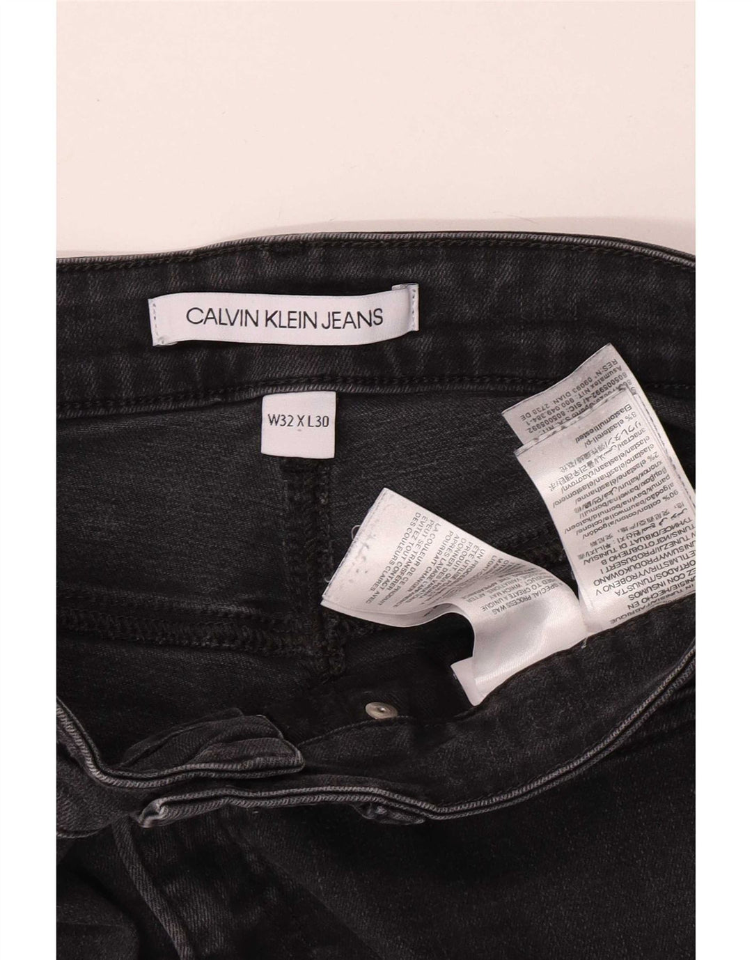 Calvin Klein Herren Slim Jeans W32 L27 Graue Baumwolle