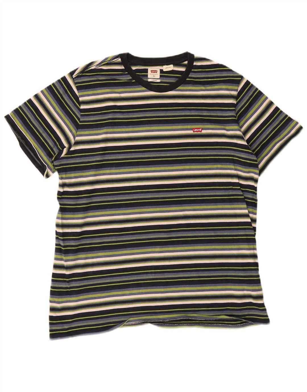 LEVI'S Herren Standard T-Shirt Top XL Mehrfarbig gestreift aus Baumwolle