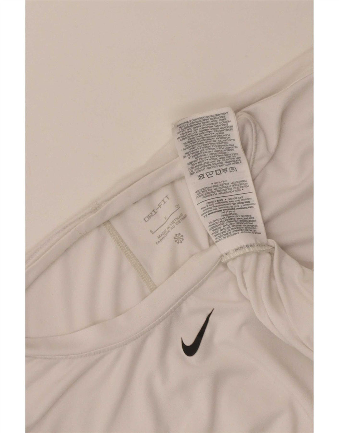 Nike Damen Dri Fit T-Shirt Top UK 10 Small Weiß Polyester