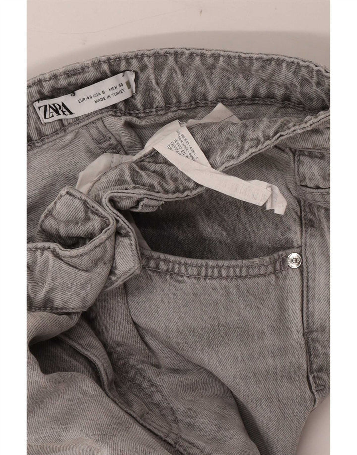 Zara Damen Distressed Tapered Jeans EU 40 Medium W30 L29 Graue Baumwolle