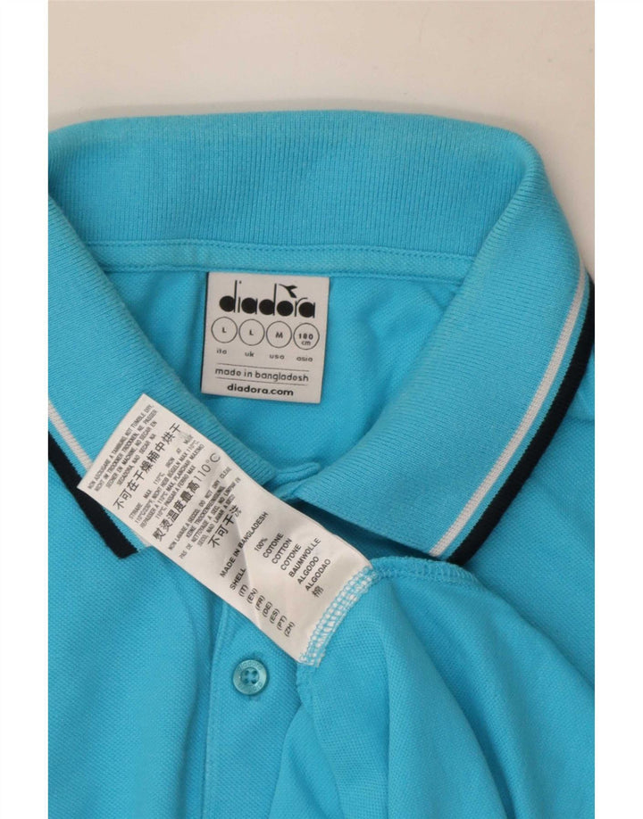 Diadora Herren-Poloshirt, große blaue Baumwolle