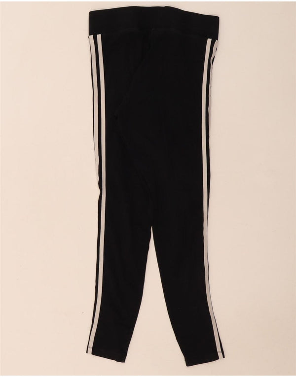 Adidas Damen Leggings UK 10 Small Schwarz Baumwolle