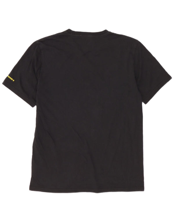 CONVERSE Herren Grafik-T-Shirt-Oberteil aus mittelschwarzer, geblümter Baumwolle