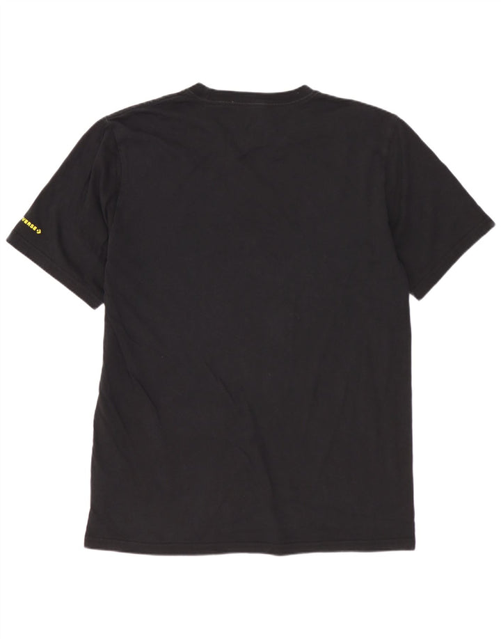 CONVERSE Herren Grafik-T-Shirt-Oberteil aus mittelschwarzer, geblümter Baumwolle