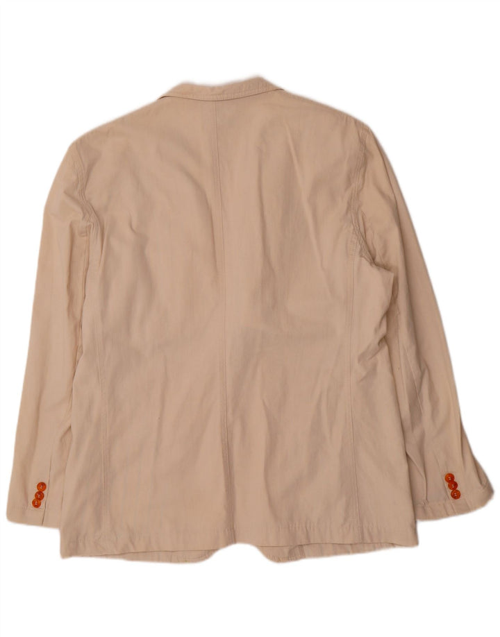 Vintage Herren 1 Knopf Blazer Jacke EU 52 XL Beige Baumwolle