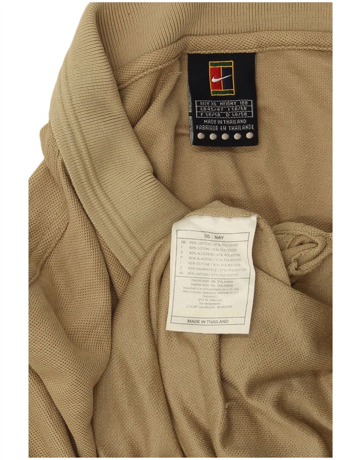 NIKE Herren Poloshirt UK 45/47 XL Beige Baumwolle
