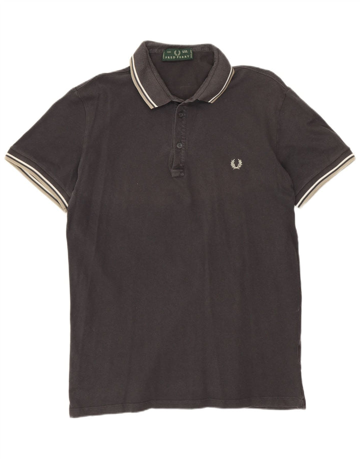 FRED PERRY Herren Poloshirt 2XL Grau Baumwolle