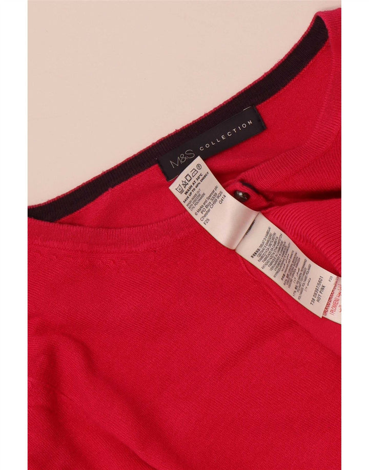 Marks & Spencer Damen-Cardigan-Pullover UK 10 Small Rosa Viskose