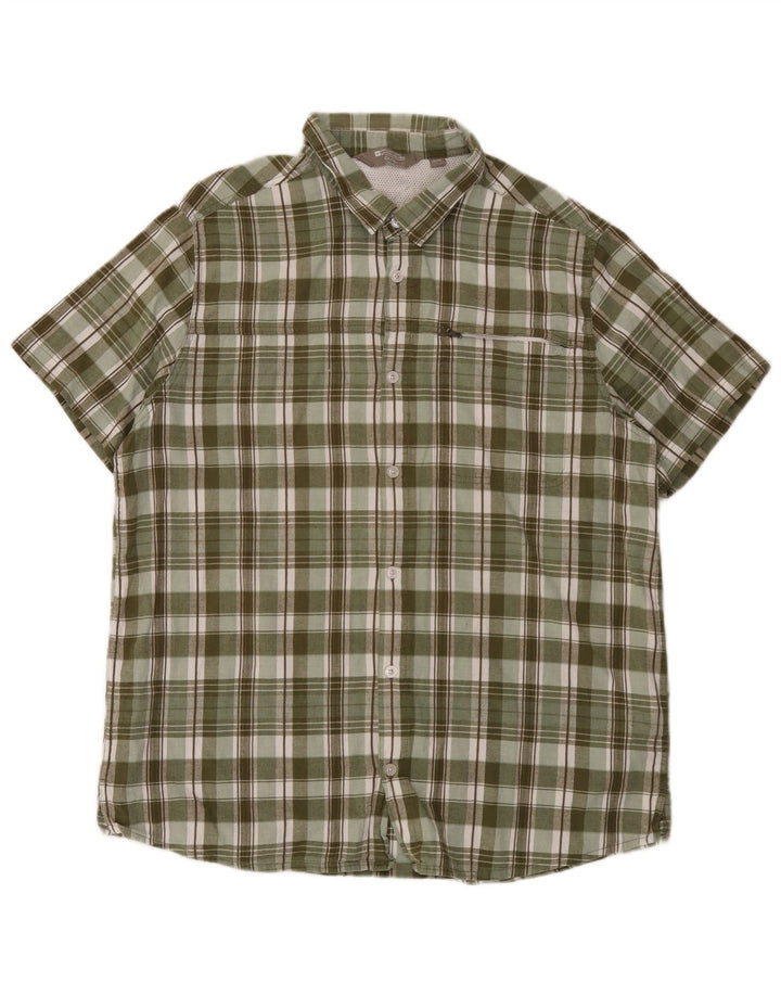 Mountain Warehouse Herren-Kurzarmhemd XL aus grün karierter Baumwolle