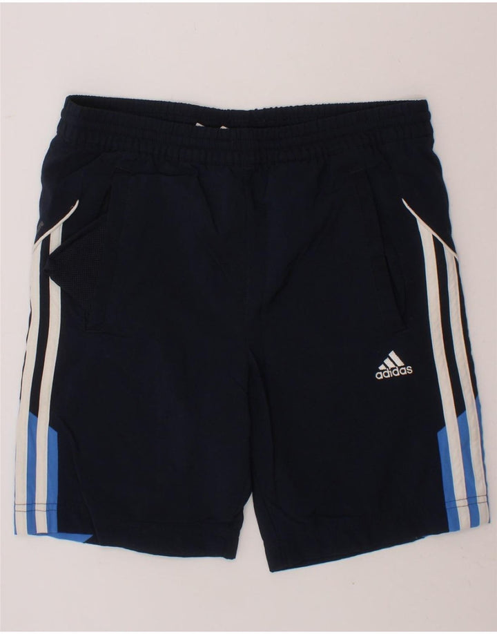 ADIDAS Boys Sport Shorts 9-10 Years Navy Blue Polyester Vintage Adidas and Second-Hand Adidas from Messina Hembry 