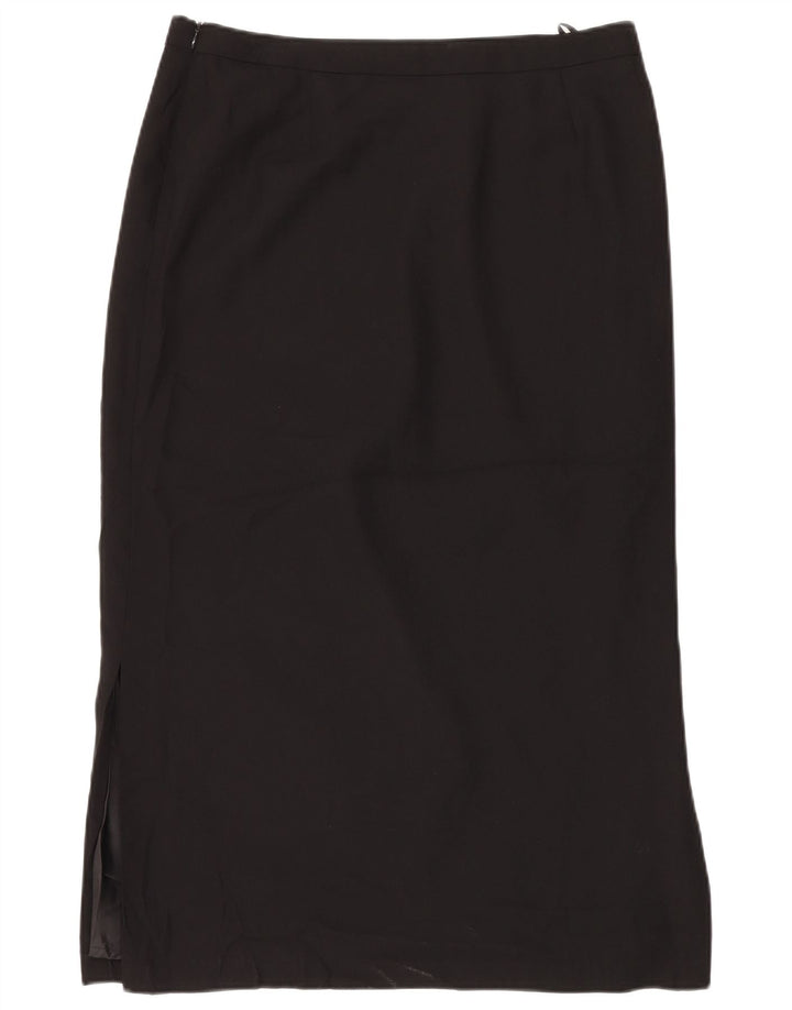 Marks & Spencer Damen Maxirock UK 16 Large W34 Schwarz Polyester
