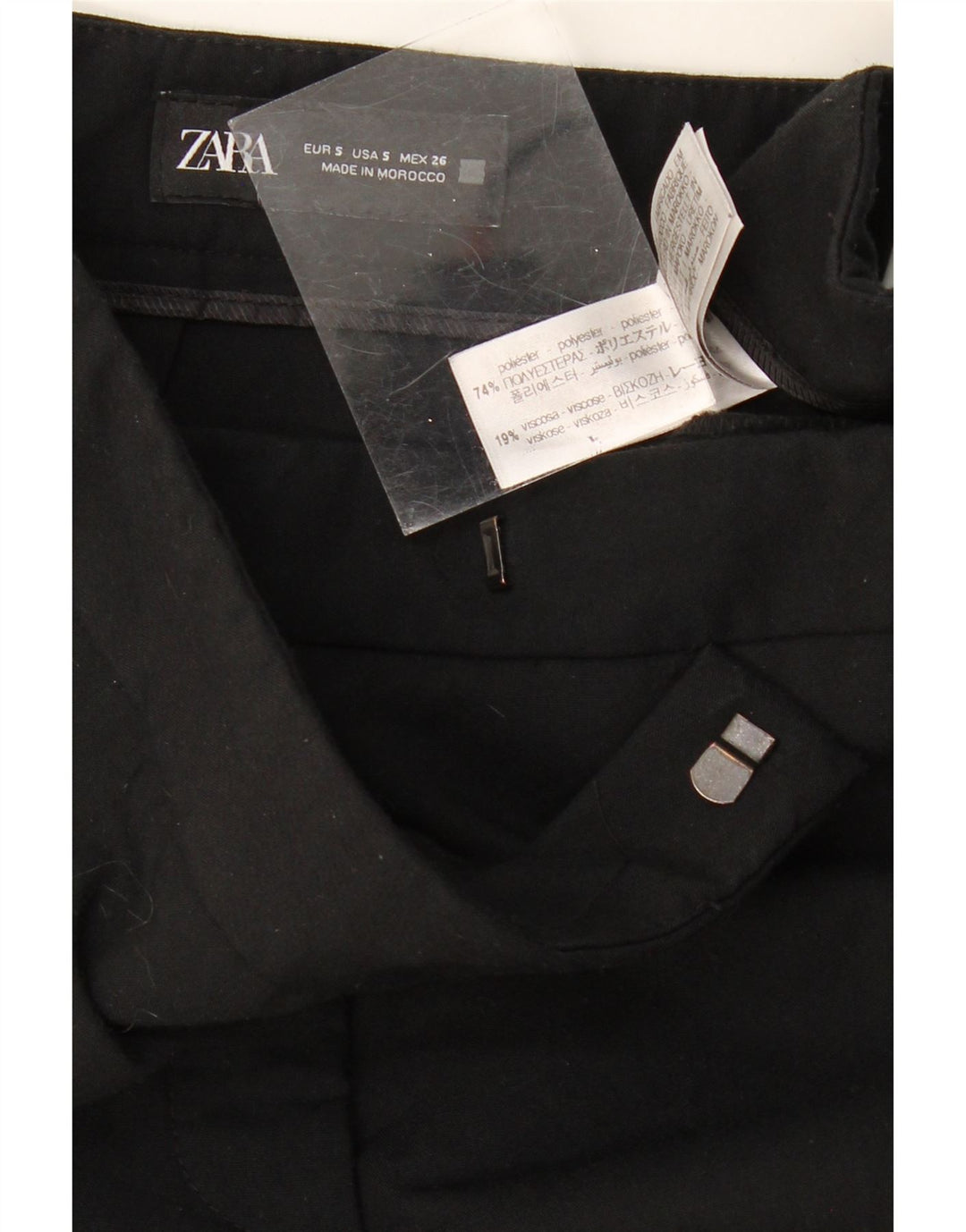 Gerade Anzughose für Damen von ZARA, Größe S, W27, L33, Schwarz, Polyester