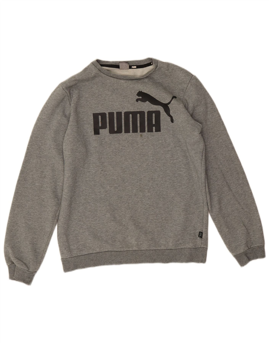 Puma Grafik-Sweatshirt für Jungen, 15–16 Jahre, grau gefleckte Baumwolle