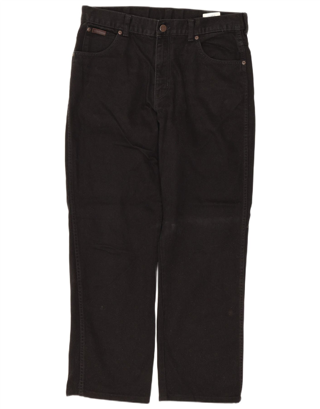 WRANGLER Herren Texas Straight Jeans W34 L28 Schwarze Baumwolle