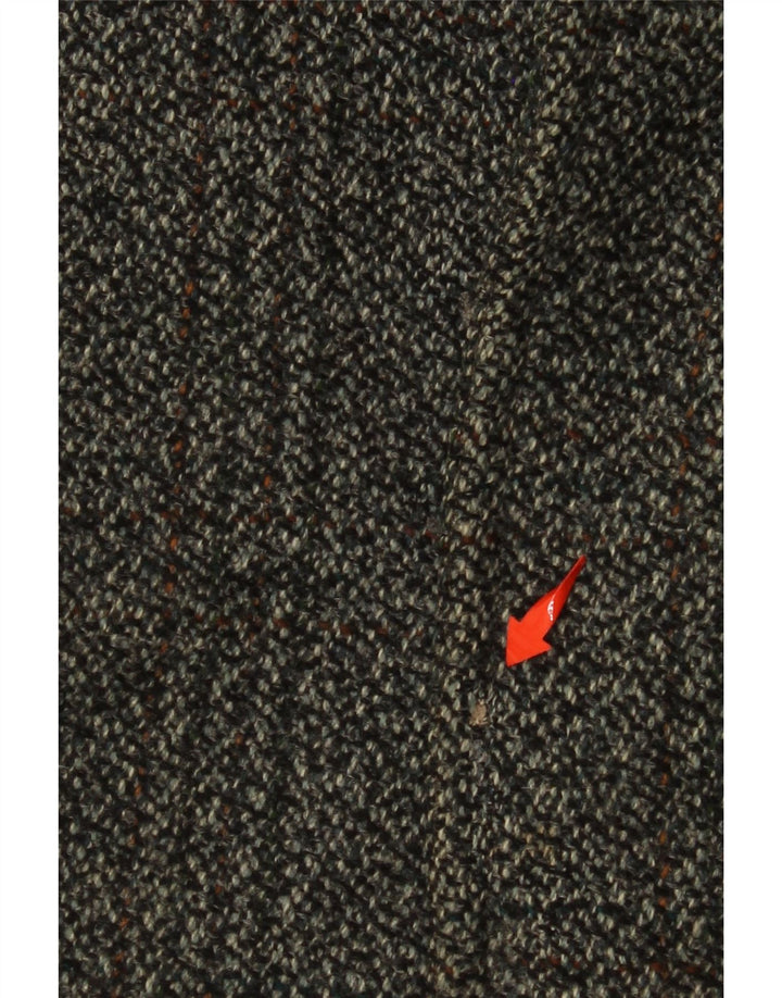 IDEAL Herrenmantel UK 40 Große grau karierte Schurwolle